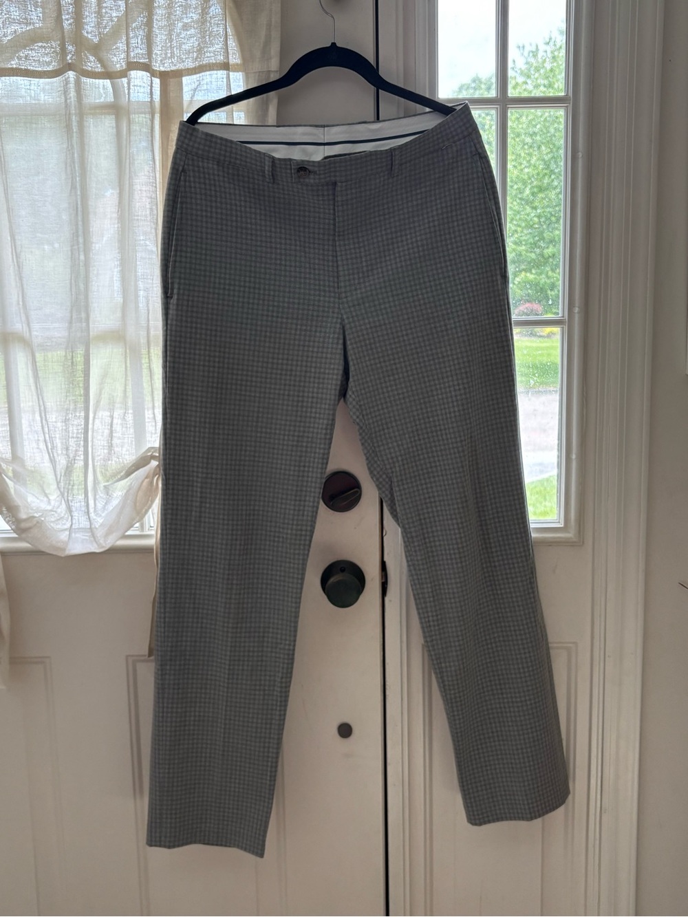 Lauren Ralph Lauren Men's Gray Micro-Check Dress Pants